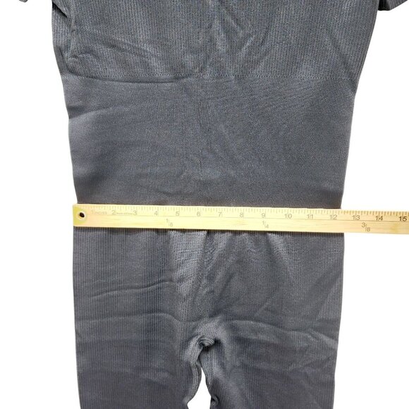 OQQ Black Short-Sleeve Scoop Neck Full-Length Bodysuit Womens Size L - Picture 10 of 11